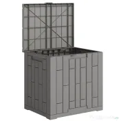 Outsunny Ladă de Grădină 114L din Rășină Impermeabilă și Anti-UV cu Închidere cu Cheie, 56x44x54 cm, Gri | Aosom Romania