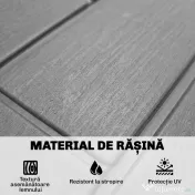 Outsunny Ladă de Grădină 114L din Rășină Impermeabilă și Anti-UV cu Închidere cu Cheie, 56x44x54 cm, Gri | Aosom Romania