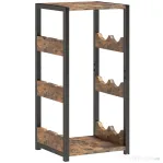 HOMCOM Suport pentru Sticle, Rafturi Ondulate, Picioare Reglabile, Maro Rustic, Negru