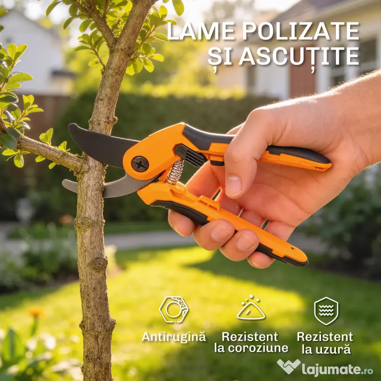 Outsunny Set Grădinărit 4 Piese cu Foarfecă, Clește pentru Crengi, Foarfecă de Tăiere și Fierăstrău Pliabil