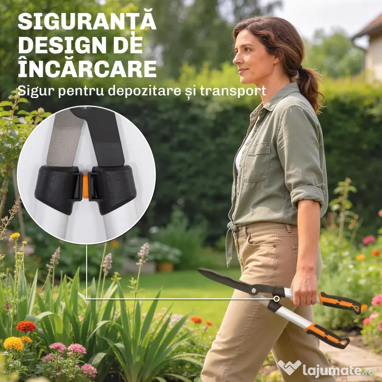 Outsunny Set Grădinărit 4 Piese cu Foarfecă, Clește pentru Crengi, Foarfecă de Tăiere și Fierăstrău Pliabil