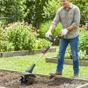 Outsunny Motosapă Fără Fir 18V, Lățime de Lucru 20cm, Adâncime 18cm, 4 Lame, Mâner Reglabil, pentru Grădină și Terenuri, Bateria și Încărcătorul Nu Sunt Incluse | Aosom Romania