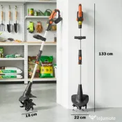 Outsunny Motosapă Fără Fir 18V, Lățime de Lucru 20cm, Adâncime 18cm, 4 Lame, Mâner Reglabil, pentru Grădină și Terenuri, Bateria și Încărcătorul Nu Sunt Incluse | Aosom Romania