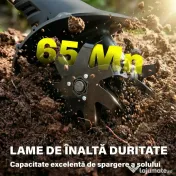 Outsunny Motosapă Fără Fir 18V, Lățime de Lucru 20cm, Adâncime 18cm, 4 Lame, Mâner Reglabil, pentru Grădină și Terenuri, Bateria și Încărcătorul Nu Sunt Incluse | Aosom Romania