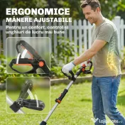 Outsunny Motosapă Fără Fir 18V, Lățime de Lucru 20cm, Adâncime 18cm, 4 Lame, Mâner Reglabil, pentru Grădină și Terenuri, Bateria și Încărcătorul Nu Sunt Incluse | Aosom Romania