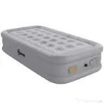 Outsunny Saltea Autogonflabilă Single, Suprafață Flocată, cu Pompă de Umflare și Geantă de Transport, Gri