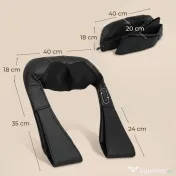HOMCOM Masajer Cervical cu Încălzire pentru Spate, Gât și Umeri, Schimbare Automată a Direcției, Negru | Aosom Romania