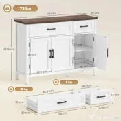 HOMCOM bufet dulap jos pentru depozitare | Aosom Romania 