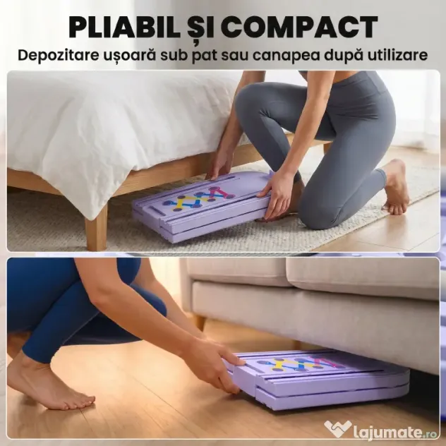 SPORTNOW Platformă Pilates 5 în 1 Pliabilă, Set Reformer pentru Antrenament Acasă, PP, Albastru Deschis | Aosom Romania