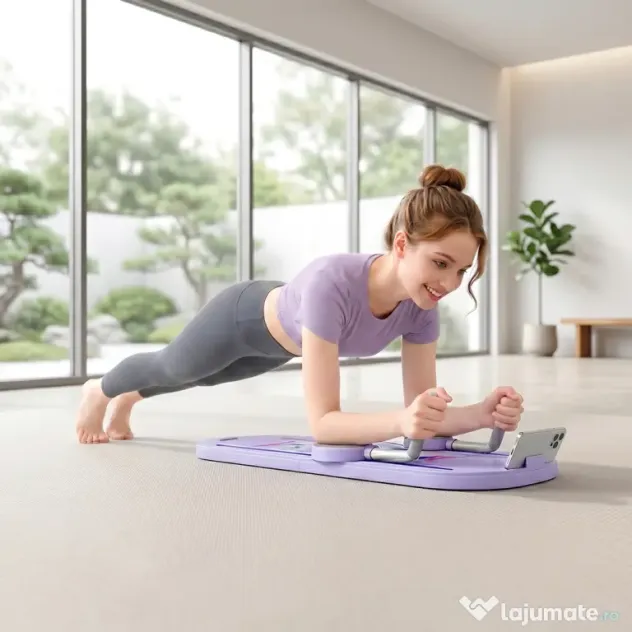 SPORTNOW Platformă Pilates 5 în 1 Pliabilă, Set Reformer pentru Antrenament Acasă, PP, Albastru Deschis | Aosom Romania