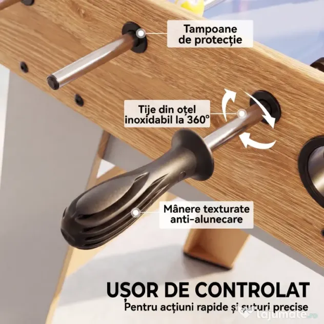 SPORTNOW Fotbal de Masă: Mini Masă de 89 cm, 2 Indicatoare Manuale de Scor, Mov | Aosom Romania
