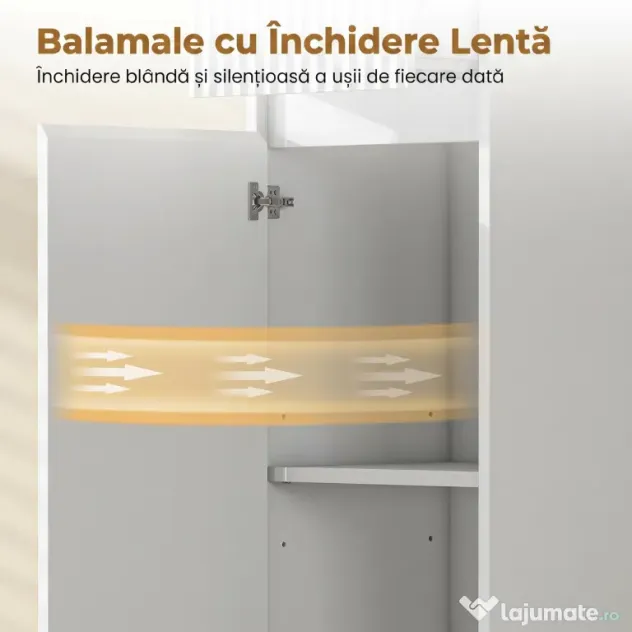 HOMCOM Dulap de Baie Înalt, Dulap Independent cu Raft Reglabil | Aosom Romania