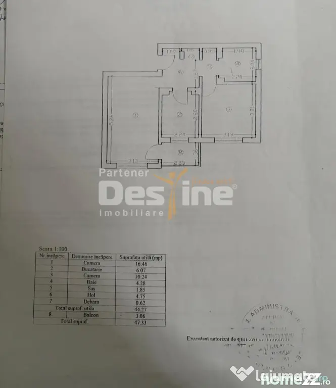 COMISION 0% Podu de Fier - Apartament 2 camere decomandat 47