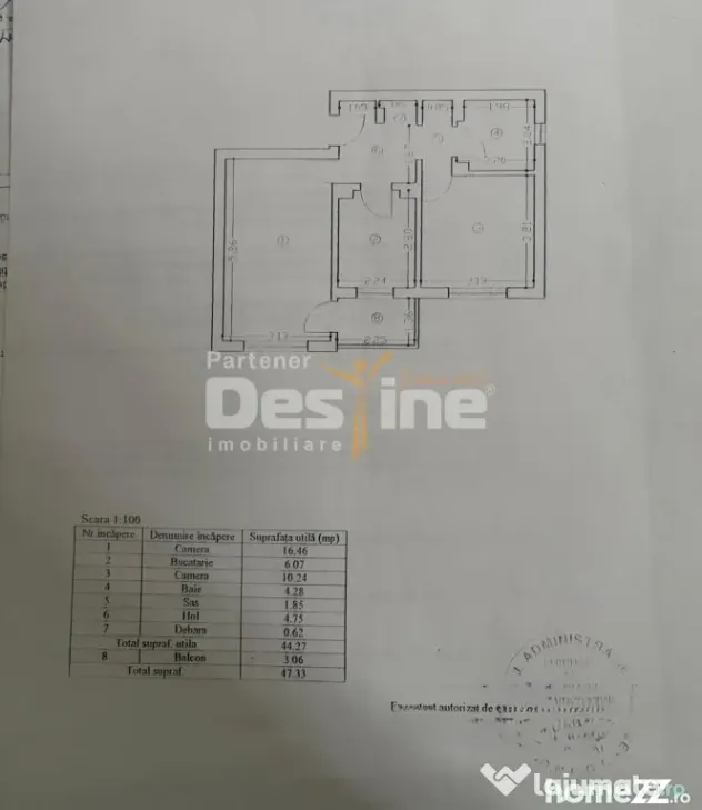COMISION 0% Podu de Fier - Apartament 2 camere decomandat 47