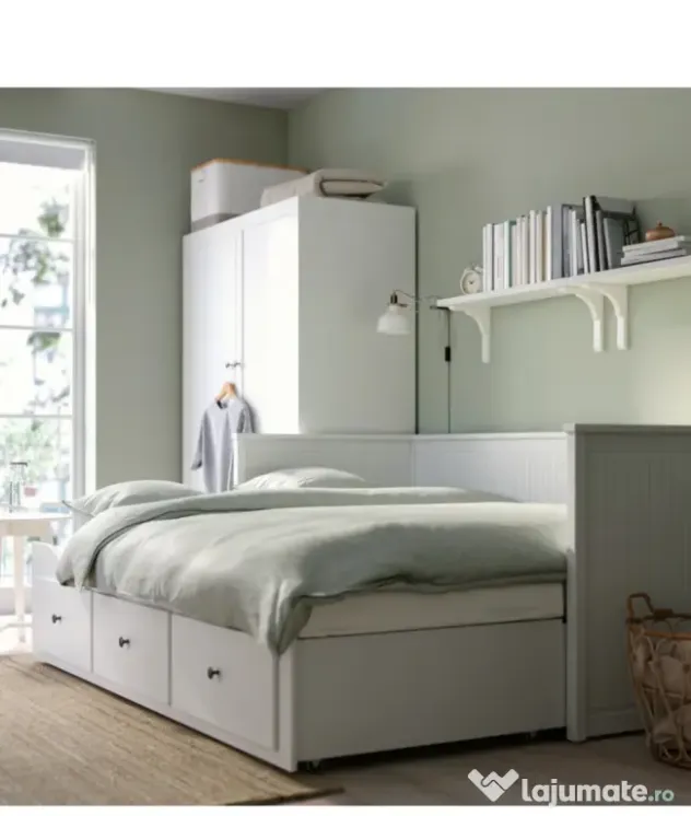 Vand pat divan Ikea Hemnes alb