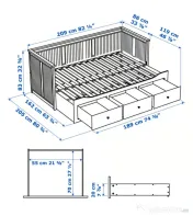 Vand pat divan Ikea Hemnes alb 