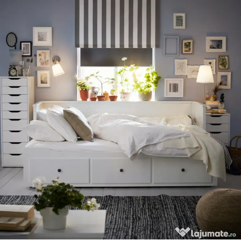 Vand pat divan Ikea Hemnes alb