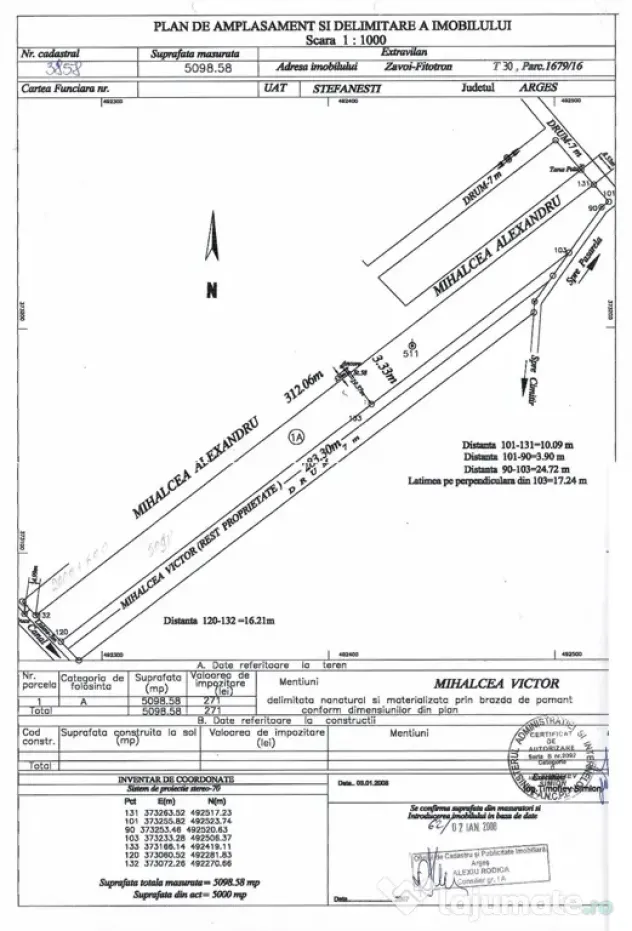 Teren extravilan 6.118 mp de vânzare – Ștefănești