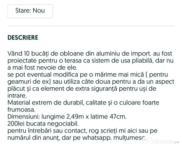 Obloane din aluminiu import Germania