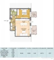 Apartament cu 2 camere, Bloc nou, 66,7 mp, etaj 2, cartier S 