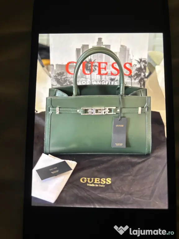 geanta guess verde piele mica