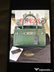 geanta guess verde piele mica