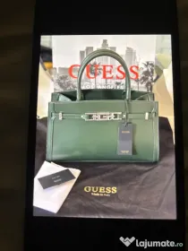 geanta guess verde piele mica