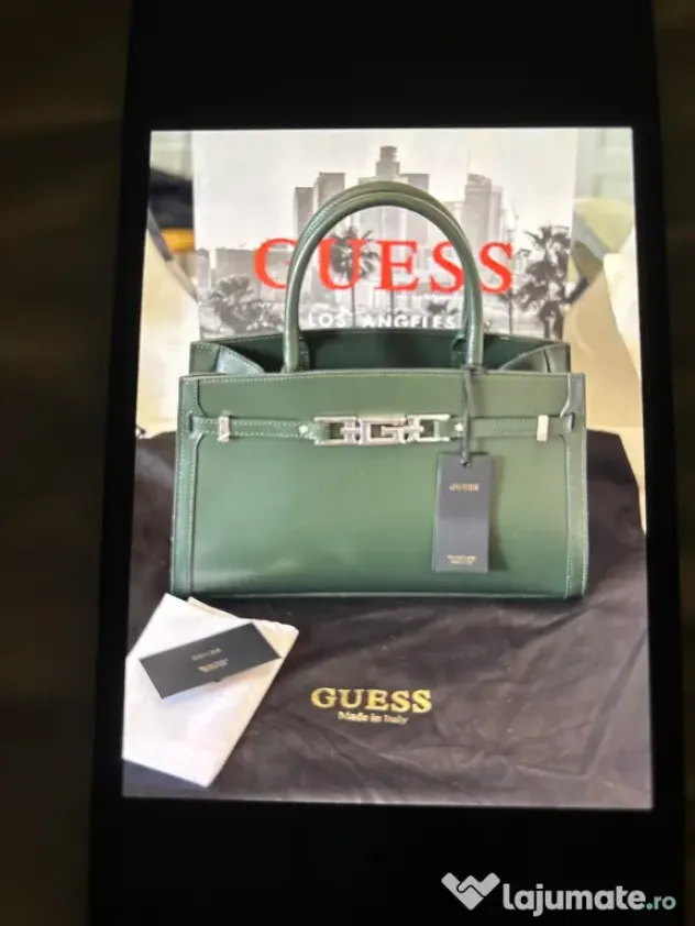 geanta guess verde piele mica