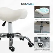 HOMCOM scaun pentru salon, tip sa 52×53×49-61cm, crem 