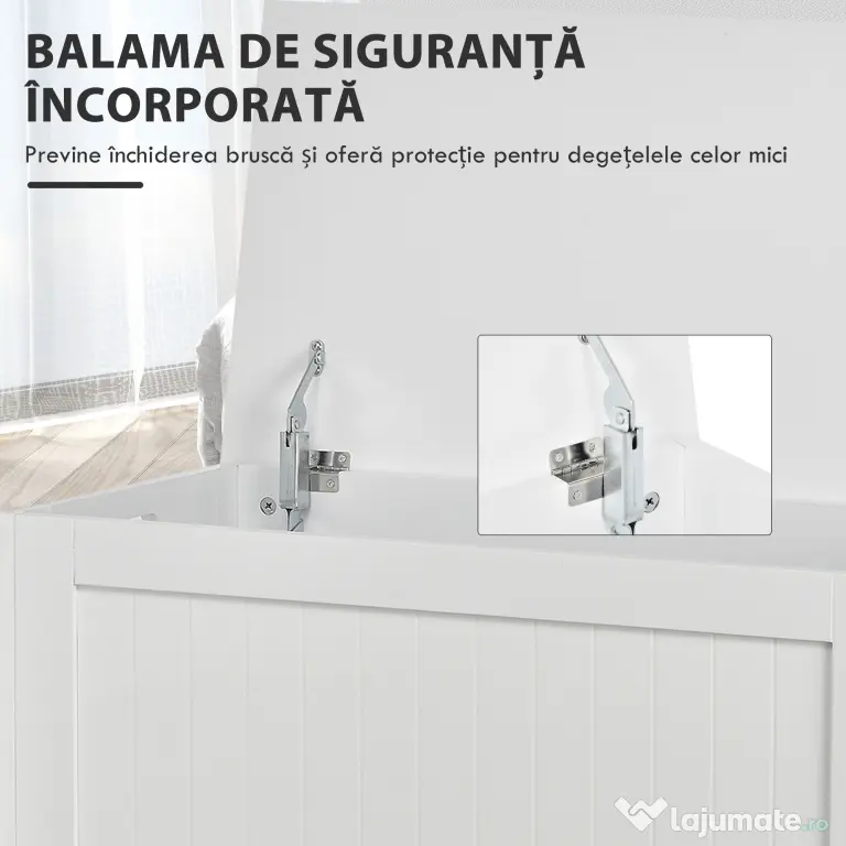 HOMCOM Banca de Depozitare din MDF Deschidere cu Blocare de siguranta 81x40x46cm