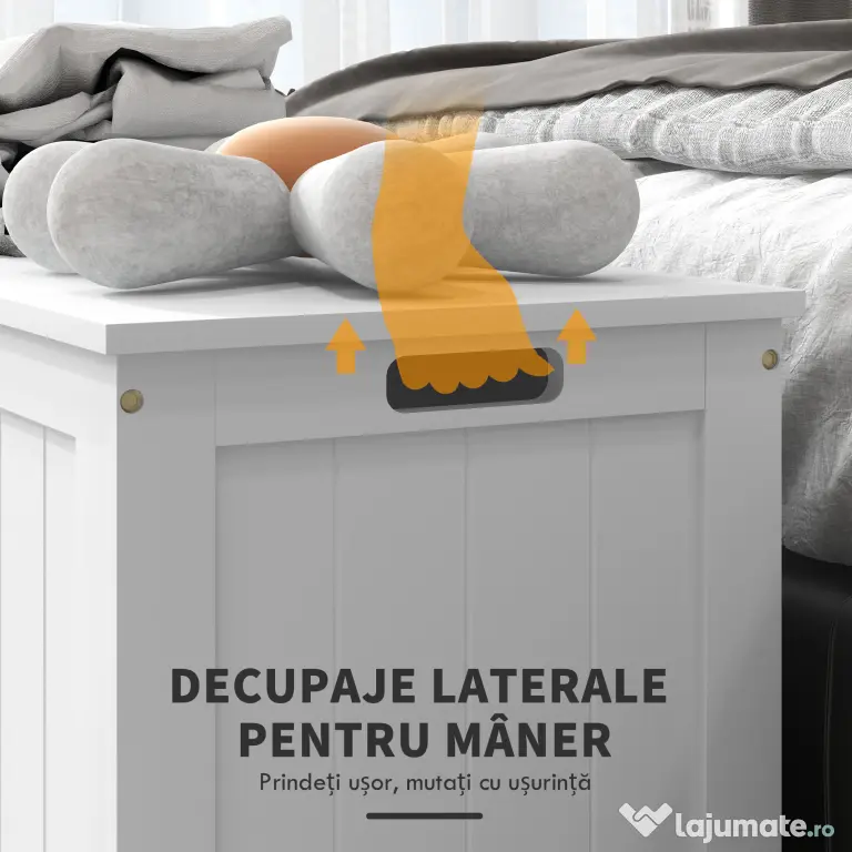 HOMCOM Banca de Depozitare din MDF Deschidere cu Blocare de siguranta 81x40x46cm