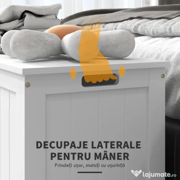 HOMCOM Banca de Depozitare din MDF Deschidere cu Blocare de siguranta 81x40x46cm