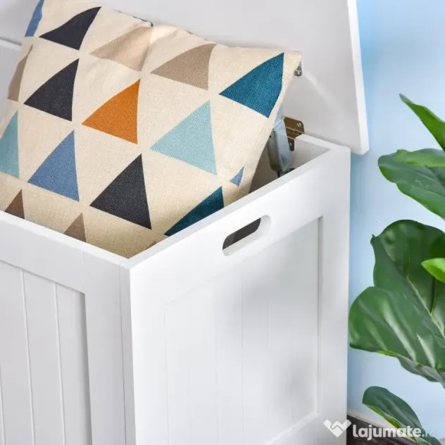 HOMCOM Banca de Depozitare din MDF Deschidere cu Blocare de siguranta 81x40x46cm