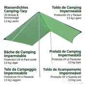Outsunny, Cort de Plajă, Pentru petreceri, camping, Poliester, 300cm x 292cm, Verde 