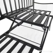 Outsunny Bancuta de Gradina In Fier Forjat cu Dungi Negru