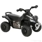 HOMCOM Mini quad pentru copii 18-36 luni, fără pedale, cu muzică și mânere late, PP și metal, negru