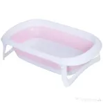 HOMCOM Cădiță de Baie Pliabilă pentru Nou-Născuți și Bebeluși, Antiderapantă, cu Dop de Evacuare a Apei, Design Ergonomic, Roz