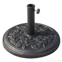 Outsunny Suport de Grădină pentru Umbrelă 9kg, Bază din Rășină Rezistentă cu Efect Bronz Antic, Ø45.5x31.5 cm, Negru