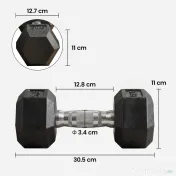 HOMCOM Set Gantere Sală 2 x 8 kg cu Mâner Antiderapant pentru Fitness Acasă, Negru 