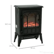 HOMCOM Soba Electrica de Sol Putere 2000W, 41.5x28x54cm 