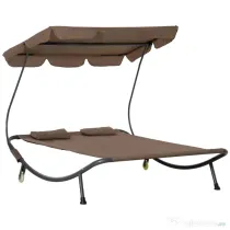 Outsunny Pat Matrimonial 2 Locuri Parasolar Reglabil de Exterior si Gradina 200x175 x134cm Maro