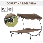 Outsunny Pat Matrimonial 2 Locuri Parasolar Reglabil de Exterior si Gradina 200x175 x134cm Maro 