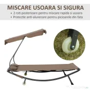 Outsunny Pat Matrimonial 2 Locuri Parasolar Reglabil de Exterior si Gradina 200x175 x134cm Maro 
