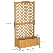 Outsunny Jardiniera Verticala Lemn Galben 90×45×180 cm – Brad & Design Vertical