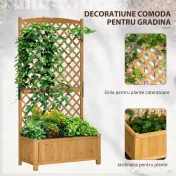 Outsunny Jardiniera Verticala Lemn Galben 90×45×180 cm – Brad & Design Vertical