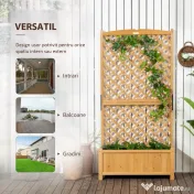 Outsunny Jardiniera Verticala Lemn Galben 90×45×180 cm – Brad & Design Vertical