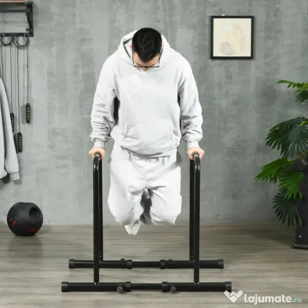 Statie SPORTNOW cu conector de siguranta, bara de scufundare reglabila pe inaltime si lungime, pentru antrenamentul la gimnastica acasa