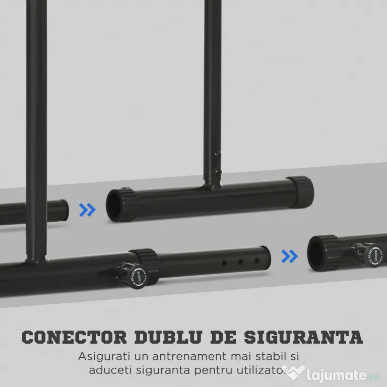Statie SPORTNOW cu conector de siguranta, bara de scufundare reglabila pe inaltime si lungime, pentru antrenamentul la gimnastica acasa