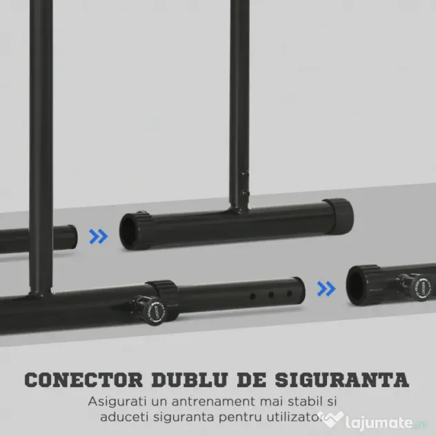 Statie SPORTNOW cu conector de siguranta, bara de scufundare reglabila pe inaltime si lungime, pentru antrenamentul la gimnastica acasa