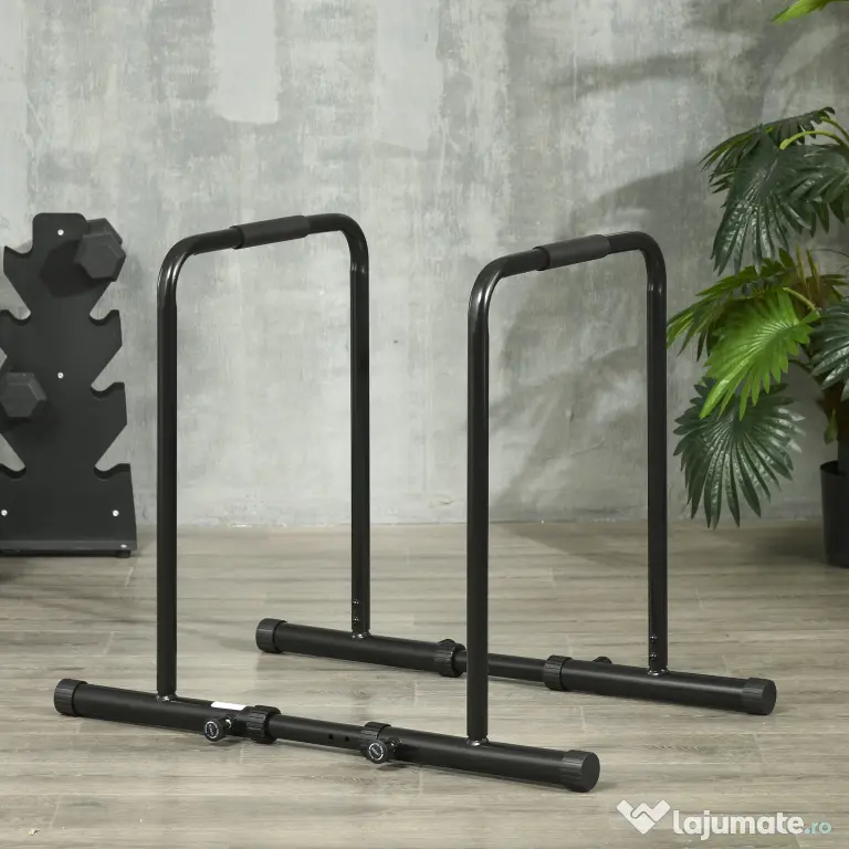 Statie SPORTNOW cu conector de siguranta, bara de scufundare reglabila pe inaltime si lungime, pentru antrenamentul la gimnastica acasa